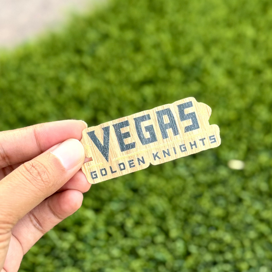 Vegas Golden Knights Bamboo Wood Sticker, Made in Las Vegas